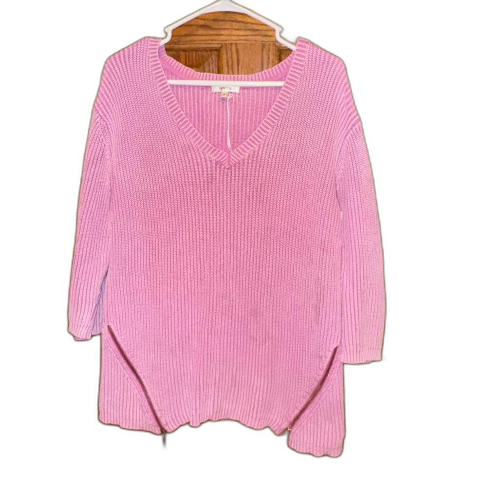 Tyler Boe Women's Pink Jumper vneck sweater size large